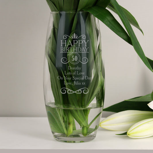 Personalised Birthday Bullet Vase