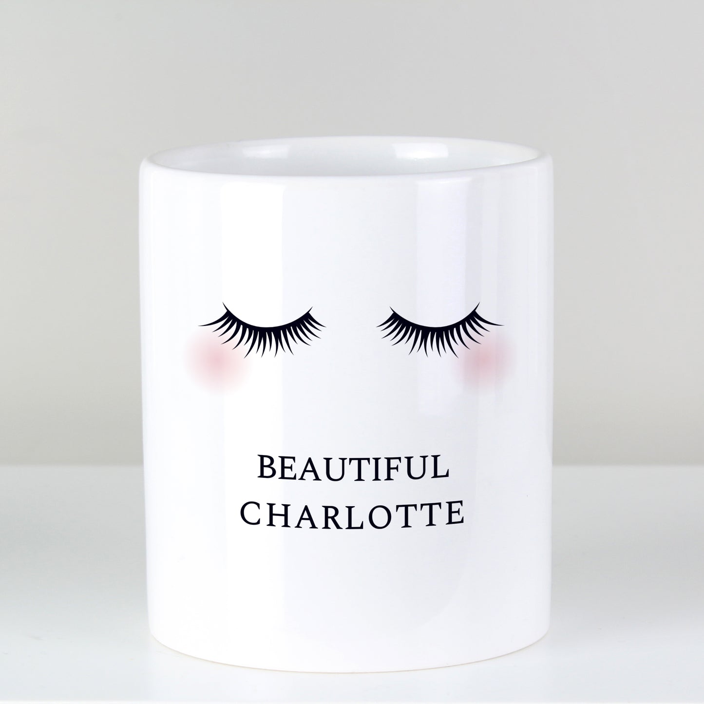 Personalised Eyelashes Ceramic Storage Pot