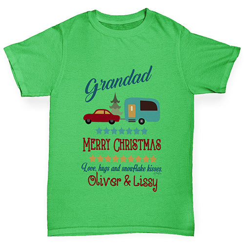Personalised Merry Christmas Caravan Girl's T-Shirt