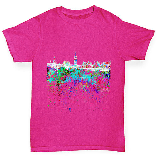 London Skyline Ink Splats Girl's T-Shirt