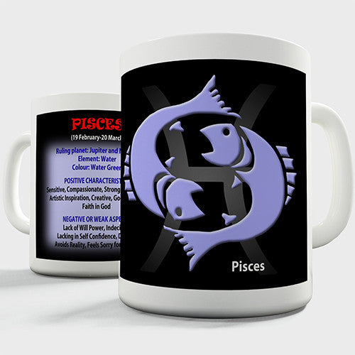 Zodiac Star Sign Pisces Novelty Mug