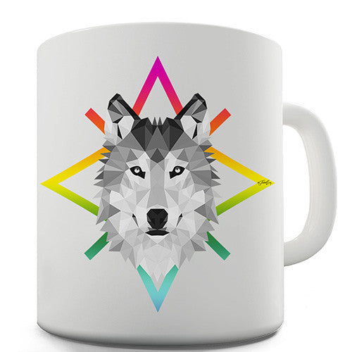 Geometric Wolf Face Novelty Mug