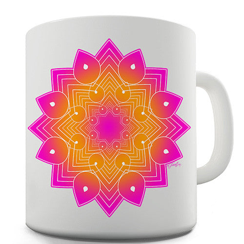 Geometric Pink & Orange Mandala Novelty Mug