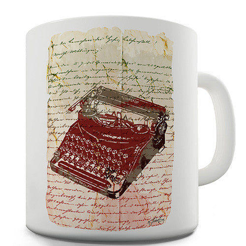 Book Print Typewriter Novelty Mug