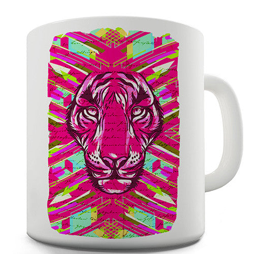 Book Print Neon Tiger Novelty Mug