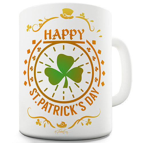 Happy St Patrick's Day Shamrock Ceramic Mug