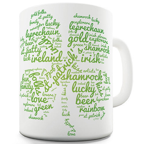 Shamrock St Patrick's Day Lucky Beer Gold Rainbow Novelty Mug