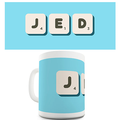 Personalised Board Game Name Blue Ceramic Mug