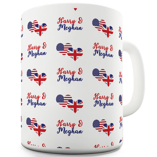 Harry & Meghan USA UK Pattern Funny Mugs For Dad