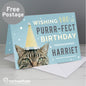 Personalised Rachael Hale Purr-fect Birthday Card