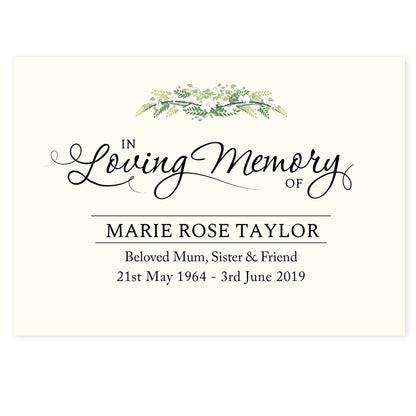 Personalised In Loving Memory Card