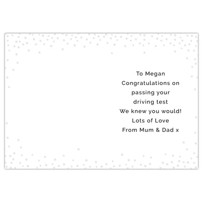 Personalised Passed Driving Test Card