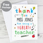 Personalised Thank You Teacher Card