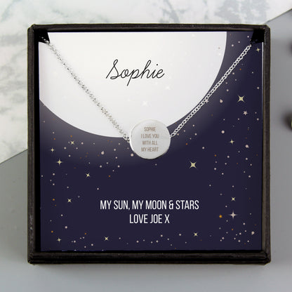 Personalised Sentiment Disc Necklace and Box