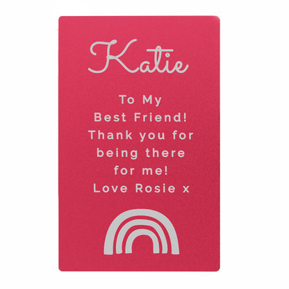 Personalised Rainbow Cerise Wallet Card