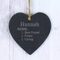 Personalised Word Definition Slate Heart Decoration