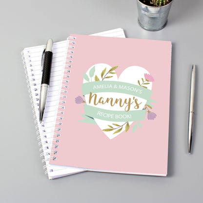 Personalised Floral Heart A5 Notebook