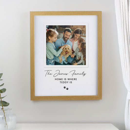 Personalised Pet Photo Upload Oak Framed Print