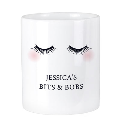 Personalised Eyelashes Ceramic Storage Pot