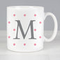 Personalised Monogram Pink Spot Mug