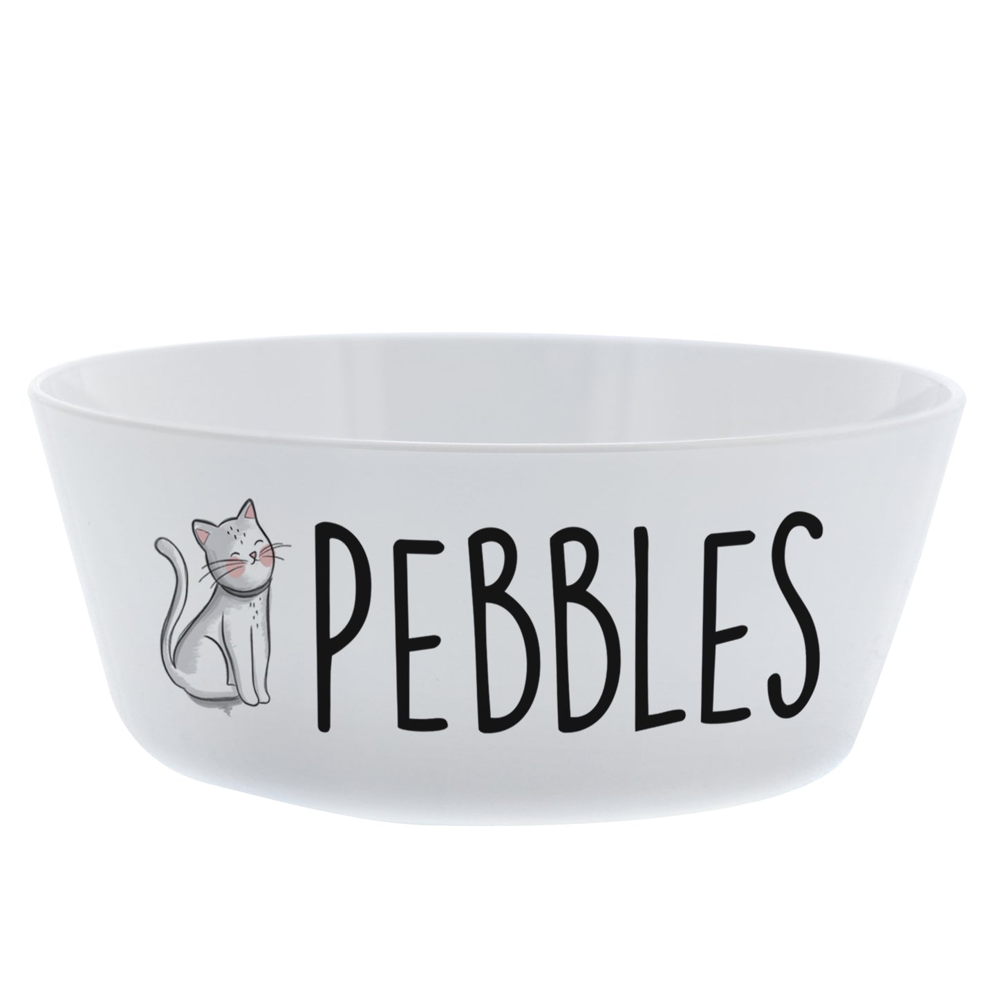 Personalised Scribble Cat Plastic Cat Bowl