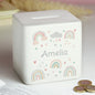 Personalised Rainbow Ceramic Square Money Box