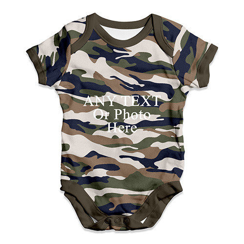 Personalised Design Your Own Wording Photo Baby Unisex Baby Grow Bodysuit