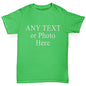 funny t shirts for boys Personalised Design Your Own Wording Photo Boy's T-Shirt Age 9-11 Green