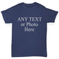 Kids Funny Tshirts Personalised Design Your Own Wording Photo Girl's T-Shirt Age 12-14 Navy