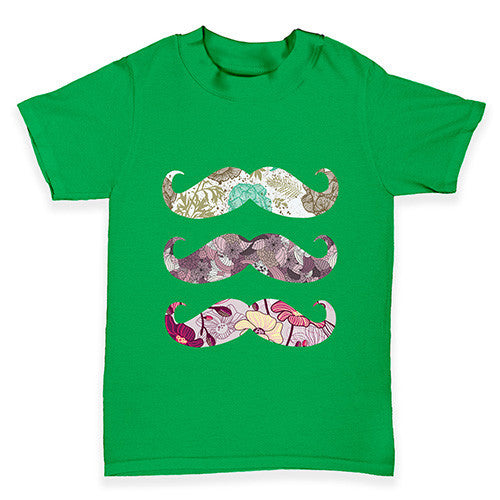 Floral Moustache Baby Toddler T-Shirt
