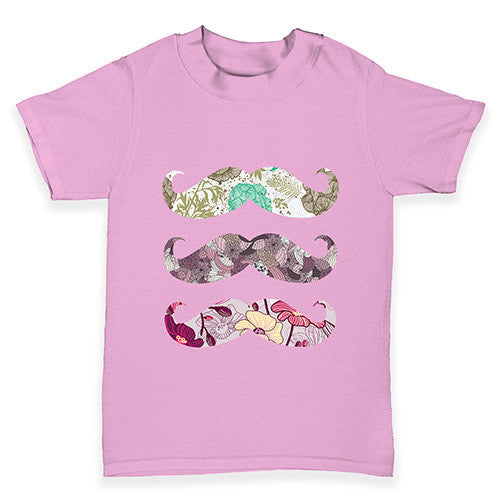 Floral Moustache Baby Toddler T-Shirt