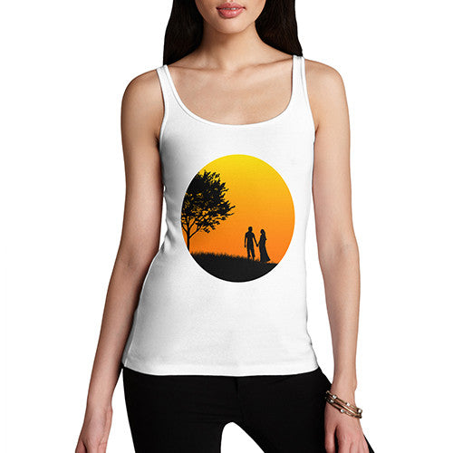 Womens Romantic Summer Sunset Tank Top