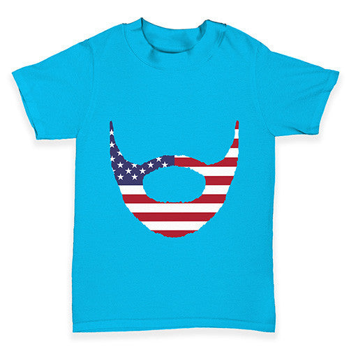 American Flag Beard Baby Toddler T-Shirt