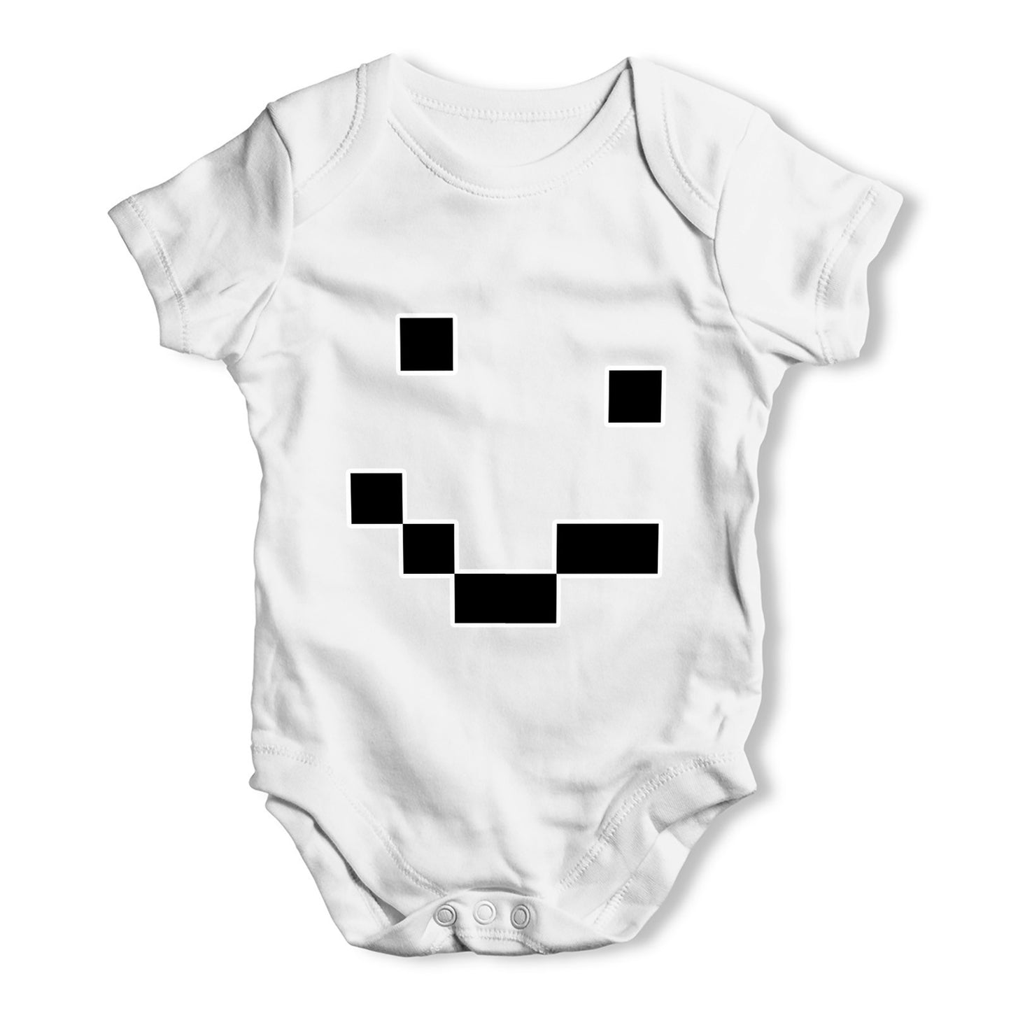 Pixel Smiley Face Baby Grow Bodysuit