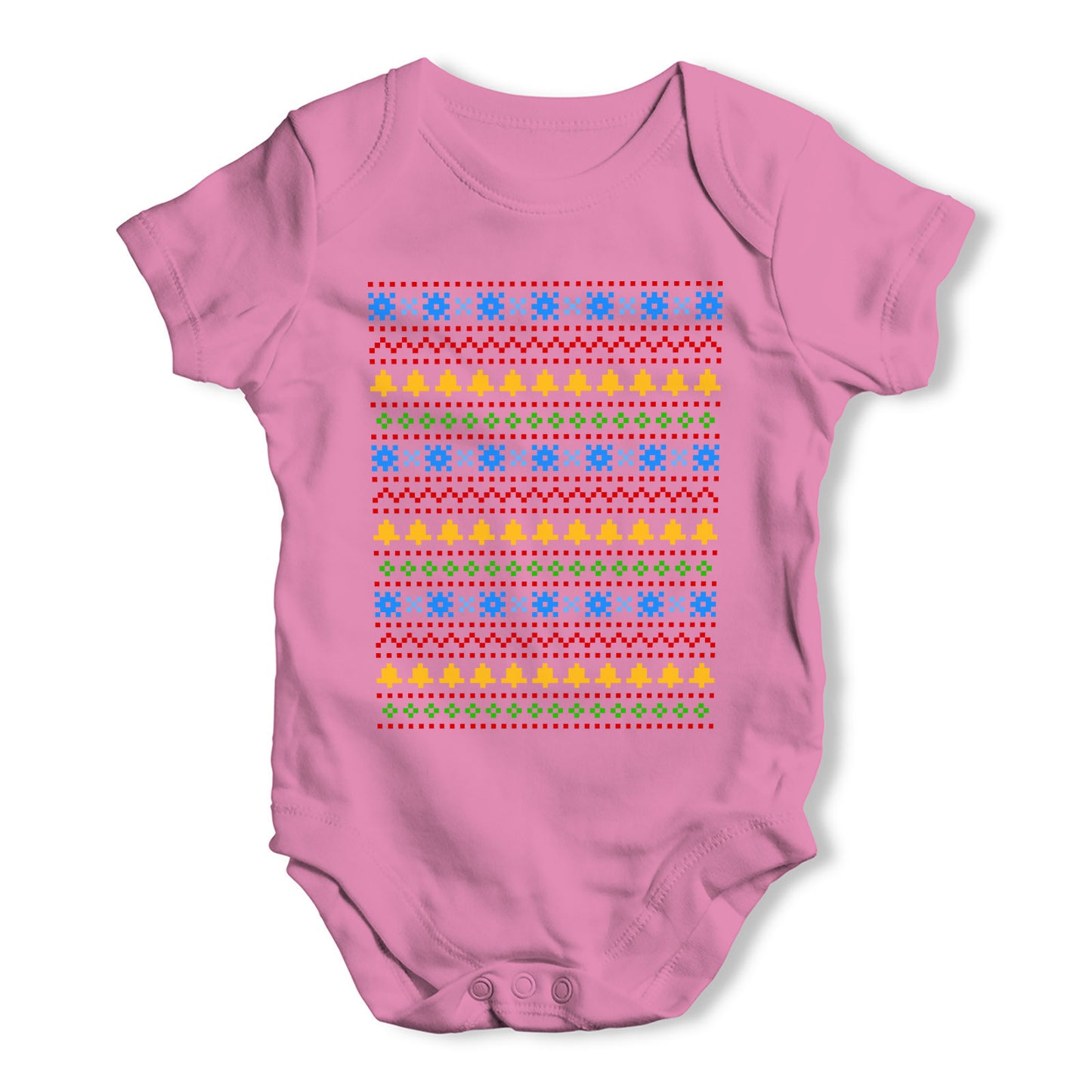 Black & White Christmas Pattern Baby Grow Bodysuit