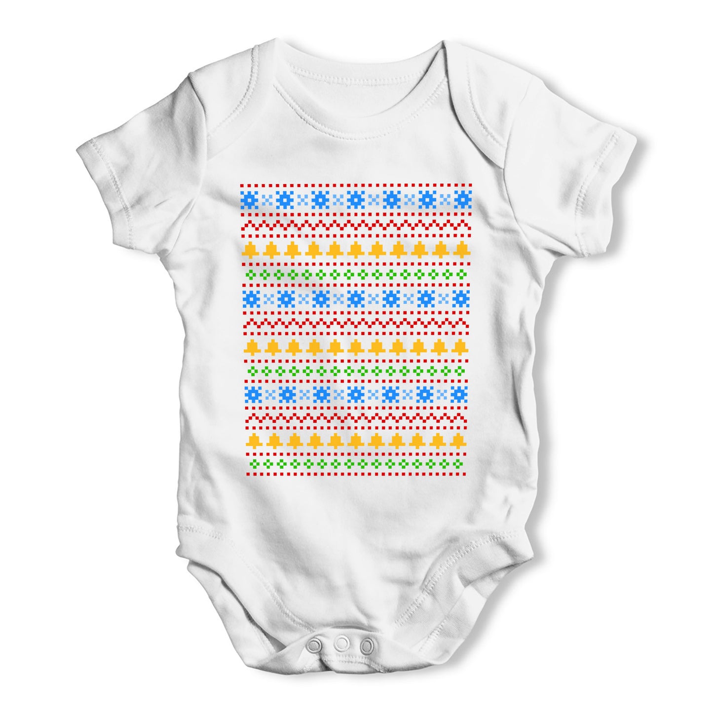 Black & White Christmas Pattern Baby Grow Bodysuit