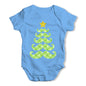 Moustache Christmas Tree Baby Grow Bodysuit