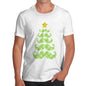 Mens Moustache Christmas Tree T-Shirt