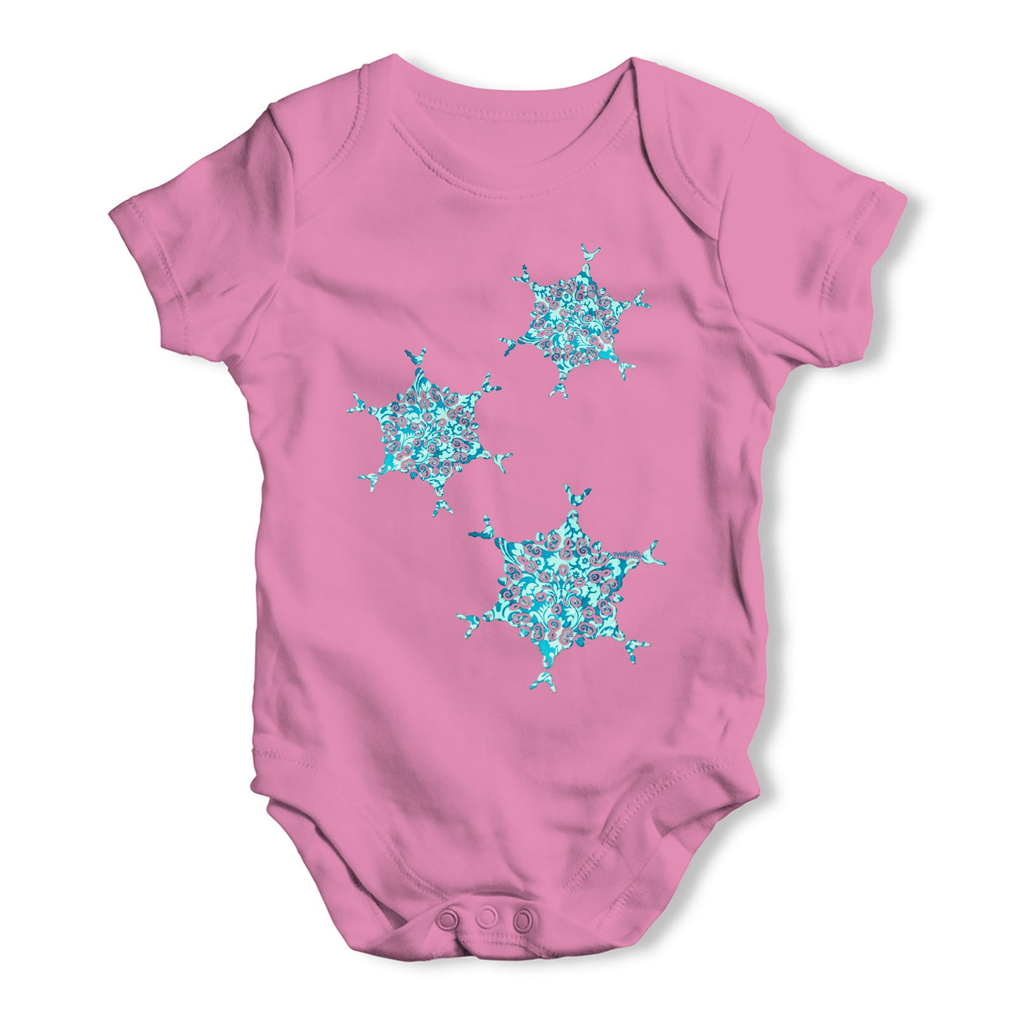 Falling Snowflakes Baby Grow Bodysuit