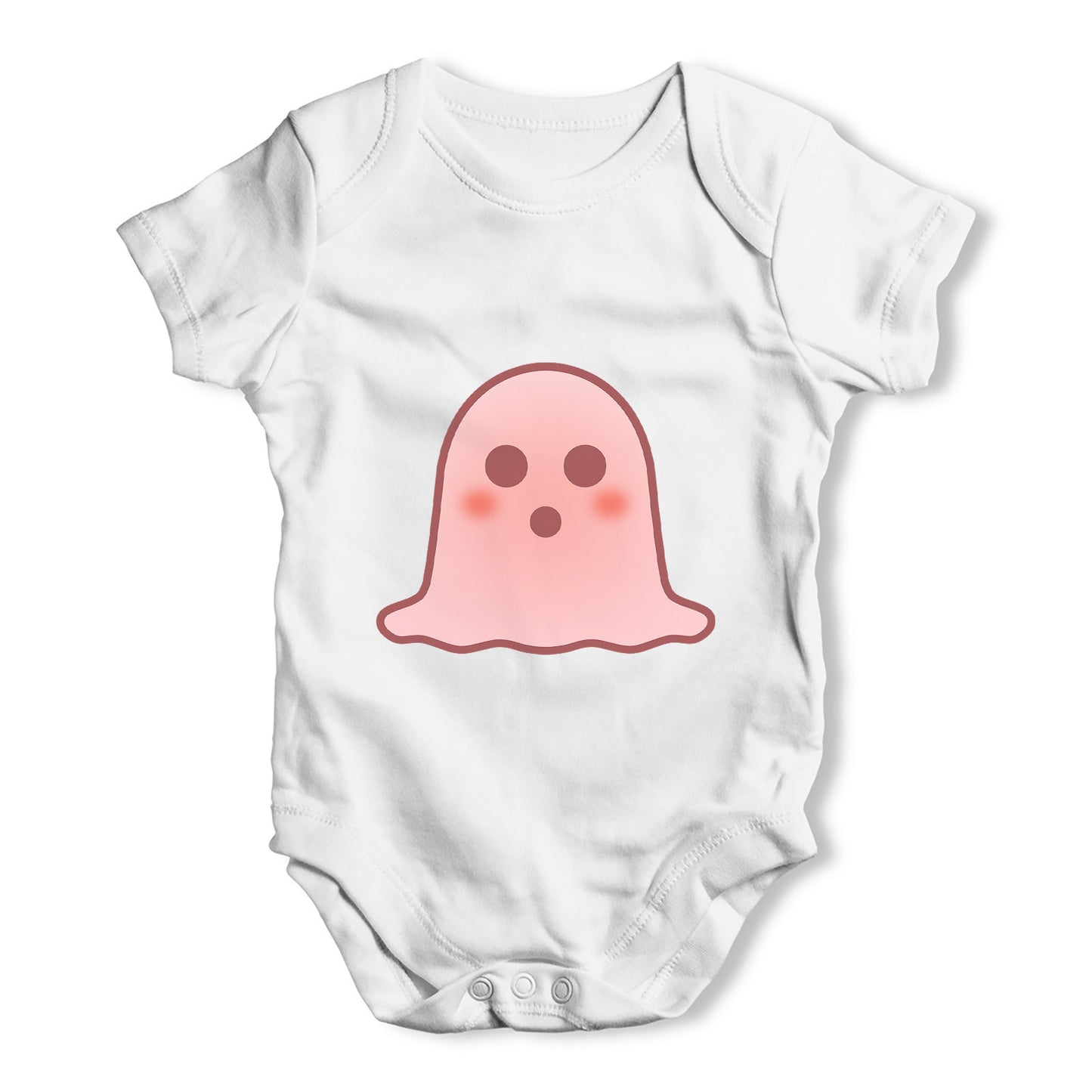 Surprised Emoji Ghost Baby Grow Bodysuit
