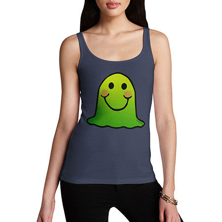 Women's Green Emoji Blob Monster Tank Top