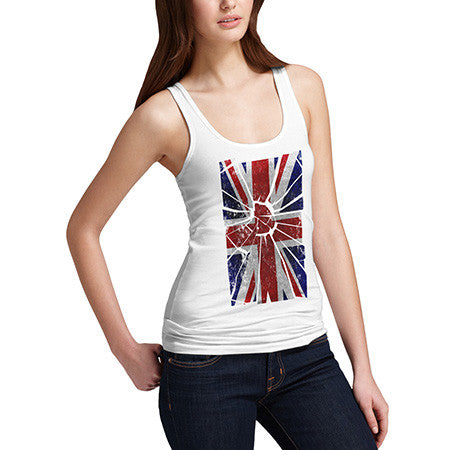 Women's Shattered Union Jack UK Flag Tank Top