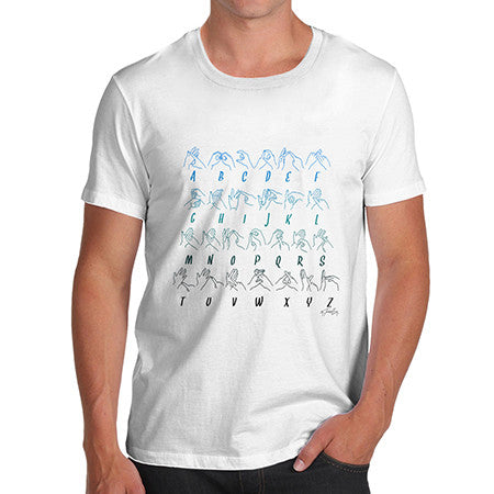 Men's British Sign Language Alphabet T-Shirt