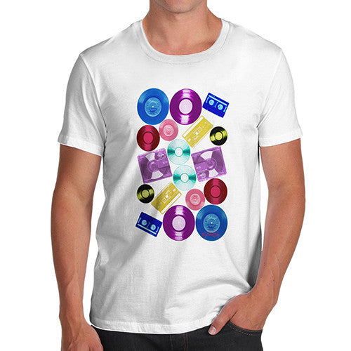 Men's Retro CDs and Vinyl T-Shirt