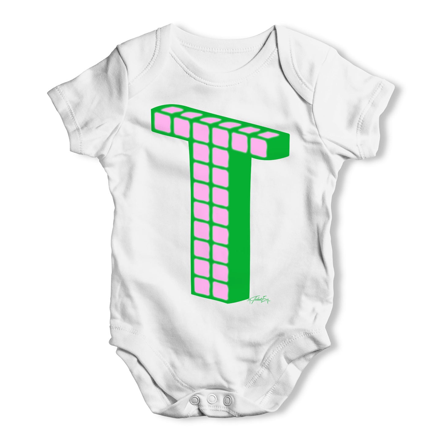 Alphabet Letter T Baby Grow Bodysuit