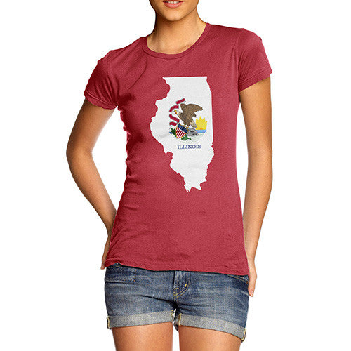 Women's USA States and Flags Illinois T-Shirt