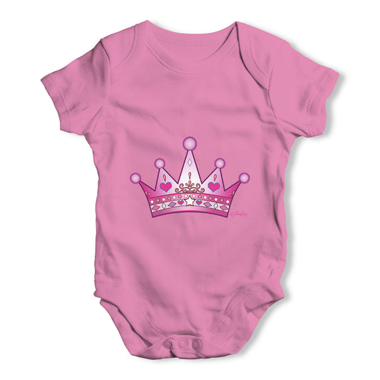 Pink Princess Crown Baby Grow Bodysuit