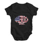 Baby Grow Baby Romper America Rugby Ball Flag Baby Unisex Baby Grow Bodysuit 3-6 Months Black
