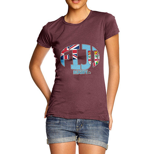 Women's Fiji Rugby Ball Flag T-Shirt
