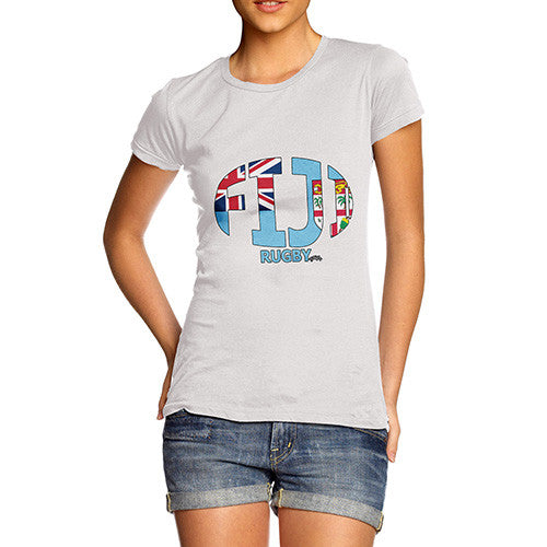 Women's Fiji Rugby Ball Flag T-Shirt